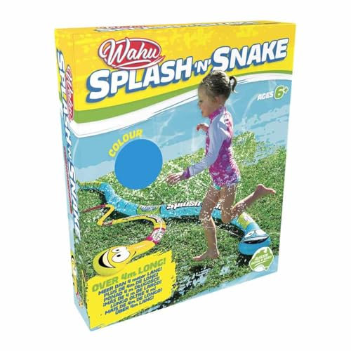 WAHU Splash 'n' Snake - Summer Water Snake Game - utomhusspel från 6 år - roligt vattenspel 4 m långt - flis och fräschar upp i en kandel - vattenslangkoppling ingår