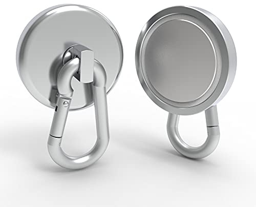 THCMagorilla THCMAG Magnetic Hooks Carabiner Heavy Duty Neodymium Rare Earth Magnet with Swivel Carabiner Snap Hook for Indoor Outdoor Hanging Bagnet Grill Kitchen Purse Warehouse Office