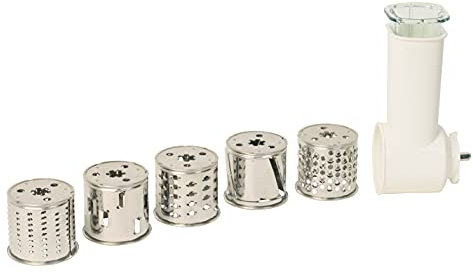 Moulinex Accessoire éminceur-râpeur, Shredder 5 tambours, Râper fin, râper gros, émincer, râper pommes de terre, piler la glace, Fabriqué en France XF990101