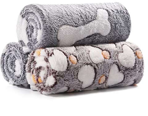 Demigreat Demigeat Hundtäcke kattfilt fluffig tvättbar för små medelstora hundar och katter, 3-pack mjuk gosig filt hund katt för vår och sommar, husdjur kaninfilt för säng transportlåda