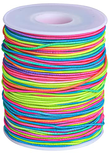Filo per Braccialetti fai da te 1mm 100M Cordoncini Elastici,Corda Elastica Fili Elastici Cordone Perline Cordoncino Filo Elastico per Bracciali Elastici per Braccialetti Collane (Multicolore)