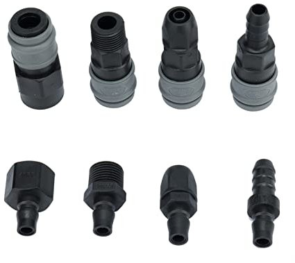 Accesorios del sistema de riego por goteo para jar Un conjunto completo de accesorios de tubería de jardín, manguera de riego de alta presión, acoplamiento rápido y acoplamiento de gases de gas, adapt