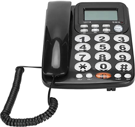 Telefoni Fissi con Filo, Telefono Fisso con Vivavoce, Supporta Suoneria e Volume del Suono Regolabili, Telefono con Tasti Grandi per Anziani, per Ufficio Casa Hotel