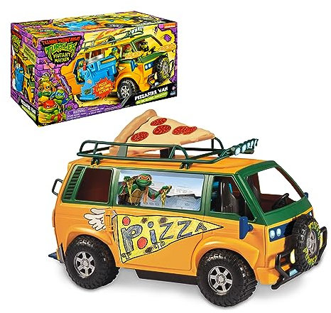 Tortues Ninja, Camion de Combats, Lance Pizza motorisé, Peut contenir Les Figurines de 12 cm, Jouet pour Enfants dès 4 Ans, Giochi Preziosi,TU804
