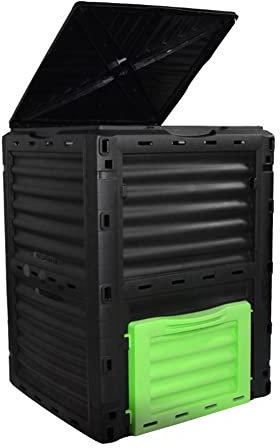 Bac à Compost de Jardin de 80 gallons, Grands bacs de compostage extérieurs de 300 L, système de compostage Portable résistant aux intempéries pour Les Feuilles séchées,Vert