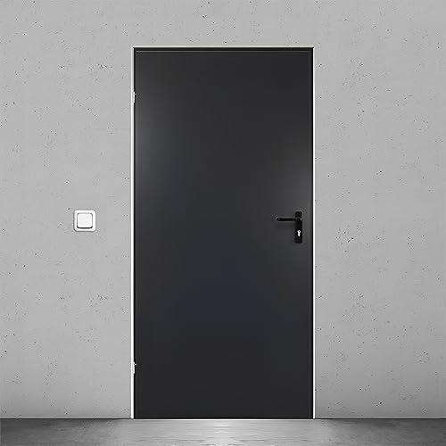 FENSTERVERSAND - Nebeneingangstür nach innen öffnend Stahl, Eingangstür, Nebeneingangstür Anthrazit, Kellertür, Haustüren Eingangstüren, BxH: 1041x2115 mm DIN links, Türklinke innen, außen
