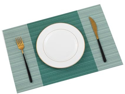 Salvamanteles Verde Salvamanteles Individuales Mesa Juego de 6 manteles Individuales Lavables Antimanchas Antideslizante Resistente Al Calor bajoplatos Lino 45x30cm