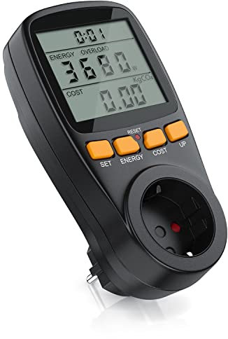 Brandson - Steckdose Stromverbrauchsmesser Steckdose, Strommessgerät Steckdose, Energiekostenmessgerät, Großes LCD KWH Watt Energiemessgerät Leistungsmesser Steckdose, 3680W