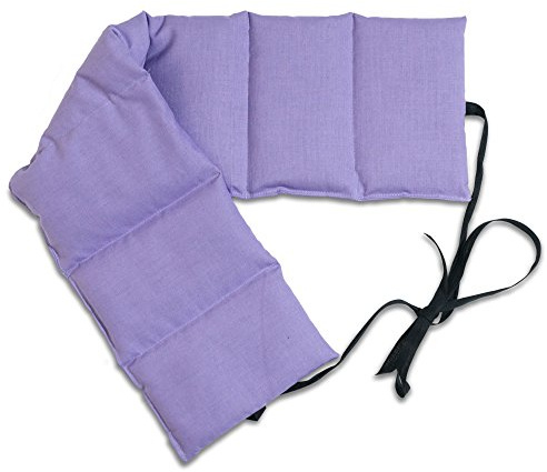 Lavendel + Leinsamen Wärmekissen 7-Kammer mit Band, 65x15 Wärmekissen. Körnerkissen Rücken Wärme & Kälte Aromakissen für alle Lavendelkissen-Freunde, flieder
