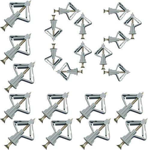 Juego de tacos para placas de yeso M8, tacos huecos con tornillos, anclajes para paneles de yeso con tornillos (50 tacos, 50 tornillos), 100 unidades