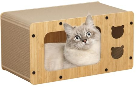 Kratzmöbel für Katzen | Kratzbox für Katzen mit hoher Festigkeit, Kratzbox aus Pappe - Kratzbox aus strapazierfähigem Karton für Hauskatzen, Haus mit für Hauskatzen