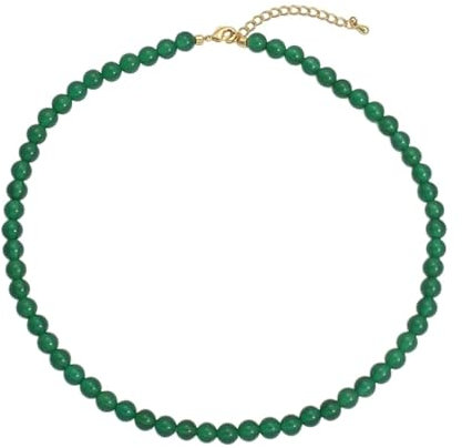 Ayoiow Anhänger Damen Vergoldet Grün Gold Kette Lang Hochzeit Achat Achat Anhänger Halsketten