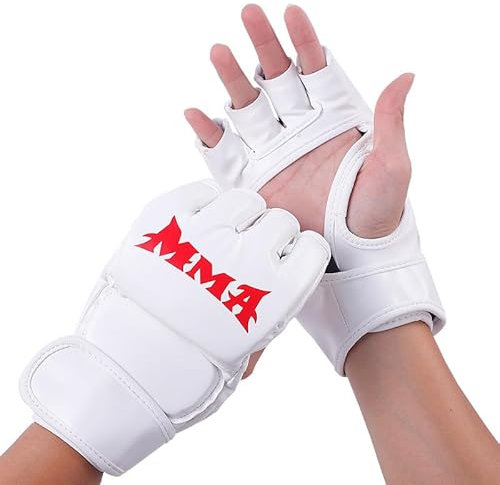 BSLVWG Boxsack Boxhandschuhe Muay Thai Karate Handschuhe Für Männer Frauen Boxhandschuhe MMA Körper Kampf Taekwondo Training Kampfkunst Kampf Greifen UFC Käfig Kämpfen (Weiß)