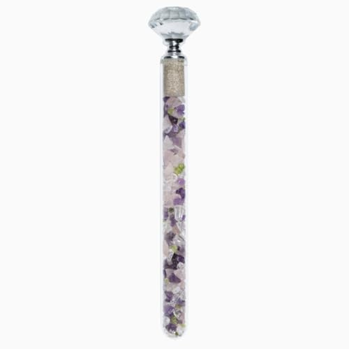 Diamond-Waterstick - Edelsteinenergie für Getränke mit 1cr (Karat) Naturdiamant. Edelsteinwasser Stab aus Amethyst, Bergkristall, Rosenquarz, Peridot