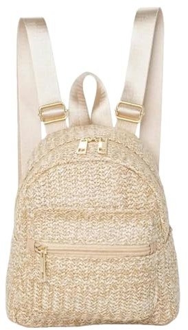 DuomaiJJ Zaino Scuola Zaino per Donne con Spalla con Cannuccia per Tessitura della Borsa da Viaggio Summer Beach Ruckeack Borse-Cachi