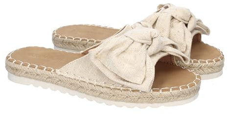 shoes&blues.es Sandalias Planas de Mujer, Estilo Veraniego, Comodas y Ligeras, Diseno Moderno con Lazo en la Pala, Ideales para Primavera-Verano.