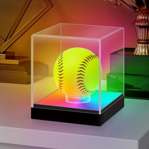 Acryl Vitrine / Schaukasten / Display Case für Modellautos, Figuren, Softball | mit LED Beleuchtung (14x14x14 cm)