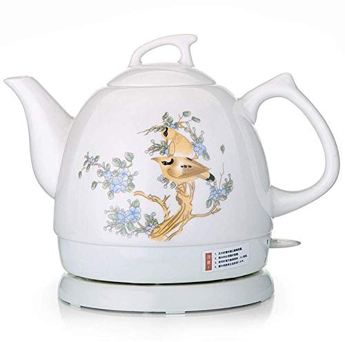 HFERTSCN Tea Ceramica Cordless Bolli | Kettle Elettrico | 1 Litri | Protezione Automatica a Chiusura e sede a ebollizione | 1000W Veloce FANDIAO