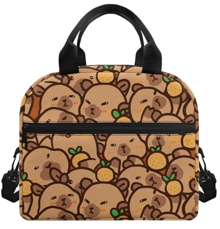 POLERO Capybara - Lonchera para niños, pequeña, aislada, bonita fiambrera, ligera, para picnic, vuelta a la escuela