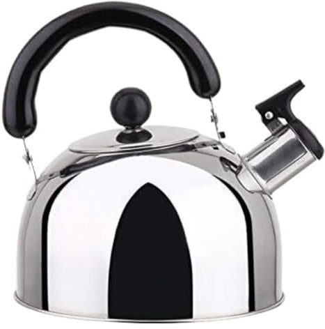 Bouilloire à sifflet en Acier Inoxydable pour cuisinière, avec poignée Classique, Compatible avec Les plaques de Cuisson à Induction.