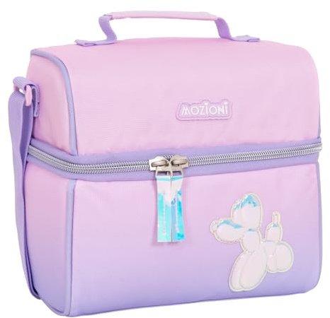 Mozioni - Fiambrera - Accesorio Escolar, Mantiene Alimentos Frescos, Incluye 1 Compartimento Grande Superior e Inferior, Asa Superior Acolchada, Correa de Hombro (Doggy)