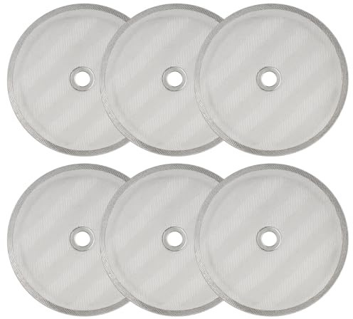 Paquete de 6 filtros de repuesto para prensa francesa, malla de acero inoxidable de 4 pulgadas con anillo central de metal para cafeteras de prensa francesa de 34 onzas, 1000 ml, 8 tazas