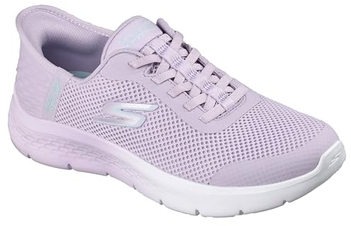 Skechers Women's Go Walk Flex Hands Free Slip-Ins-Grand Entry Sneaker, Lavender/Aqua, 10