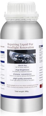 Vexran Auto Scheinwerfer Aufbereitung Set – 800g Reparaturflüssigkeit, Komplettes Scheinwerfer Polierset & Scheinwerfer Bedampfen Set, Headlight Restoration Kit für Kratzer, Vergilbung & Oxidation