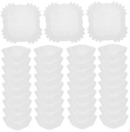 Warmhm 3000 Pezzi Pirottini Quadrati per Muffin in Carta Bianca Mini Muffin Liners per Dolci Cupcake e Mooncake per Feste Matrimoni e Shower Carta da Forno Monoporzione per Dessert