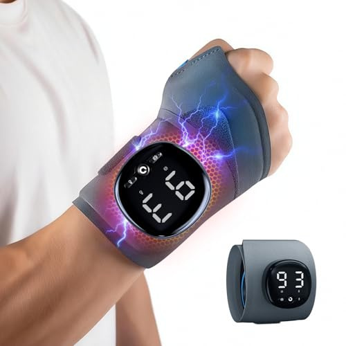 TENICORE Cordless Wrist Supports Brace with Heat & Massage - Relief for Carpal Tunnel, Arthritis & Tendonitis, Birthday Gifts for Women Men, Mothers Day Gifts, Left/Right Hand, Medium