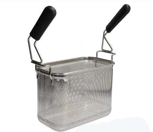 Cestello cesto cuocipasta modular 1/3 doppio manico maniglia laterale professionale in acciaio inox con impugnatura cuoco chef accessorio ricambio base scolapasta colapasta 29x16x21 cm