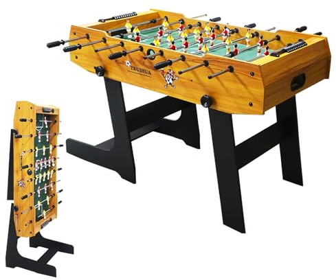 TRUIHUA Mesa de Fútbol Plegable de 4 Pies,Mesa de Juego para Interiores con 2 Pelotas para Jugar en Familia, Deportes y Diversión