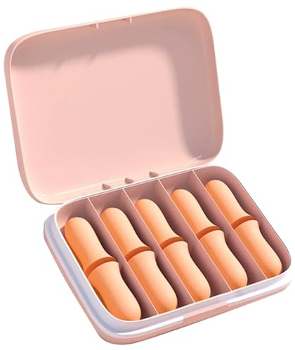 36dB SNR Foam Ear Plugs for Sleep, Pro Noise Cancelling Hypoallergenic Memory Foam Earplugs, Ergonomic Design for Snoring Blocking, Studying, Flying & Work | Portable Sealed Storage Case (Pink)