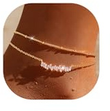 Chihayafuji Bracelet de Cheville Pour Femme Argent Sterling 925 Or Chaine de Cheville Bracelet Cheville Réglable Imperméable en Zircon Bijoux Cheville Femme