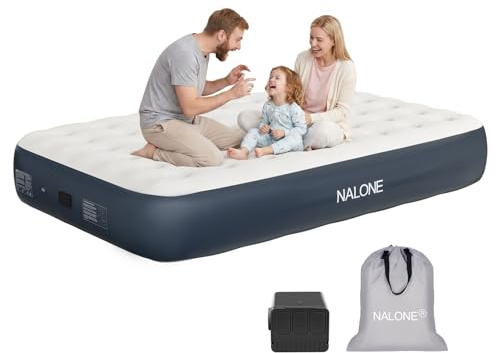 NALONE Luftmatratze 2 Personen, Luftmatratze selbstaufblasend mit integrierter Elektrischer Pumpe 191x137x33cm Luftbett Selbstaufblasend in 2 Minuten, Aufblasbare Matratze für Camping & Heimgebrauch