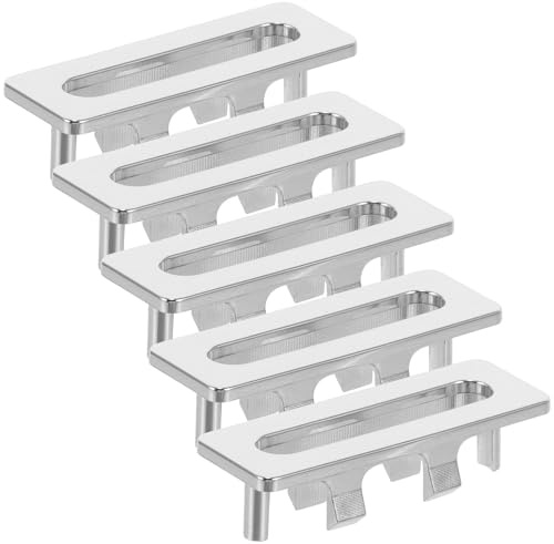 Kisangel Cache pour Trop-plein Lavabo Décoratif en Plastique Argenté, 5 Pièces, Anneau Élégant et Minimaliste, Sûr et Fiable pour Salle de Bain Cuisine