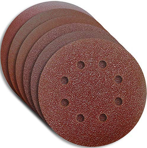 120 X HKB Schleifscheiben, Exzenter ø 125mm 8 Loch, je 20 x Korn 40,60,80,120,180,240, Korund, Profi-Qualität für verschiedene Oberflächen, universell einsetzbar, Artikel-Nr. 20124