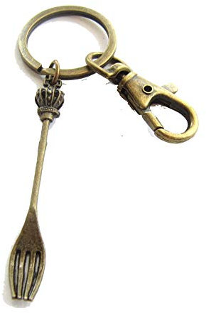 Portachiavi Cook, Utensils, Cucchiaio Forchetta Coltello Portachiavi, Argenteria Portachiavi, Forcella Argento, Forchetta Portachiavi Argento, Regalo Mamma, Forchetta Charm Forchetta in bronzo. L