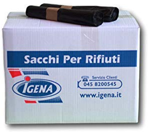 IGENA Sacchi NERI per immondizia f.to 50x60 cm - Confezione da 1.000 pezzi