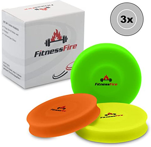 3er Set Mini Frisbee - Die kleine Frisbee fliegt über 60 Meter weit - Die Neue Trendsportart - Alternative zur gewöhnlichen Frisbeescheibe – Schwimmt im Wasser (Bunt)