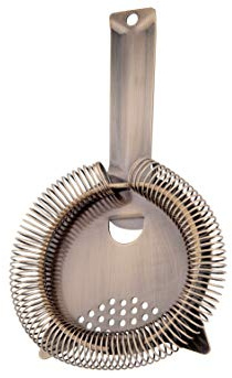 APS 93347 Barsieb mit abnehmbarer Spiralfeder, hochwertiges Sieb passend für alle Gläser und Shaker, lebensmittelecht, Ø 9 x 9 cm, Kupfer antik