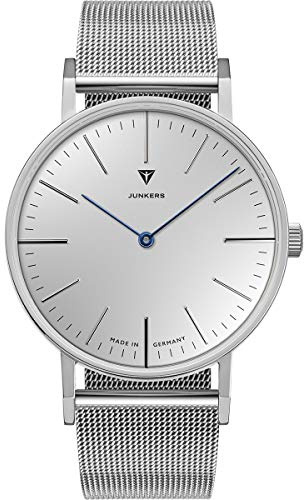 Junkers Dessau Analog Quarz Uhr Edelstahlarmband Saphirglas Indizes weiß 9.16.03.04.M