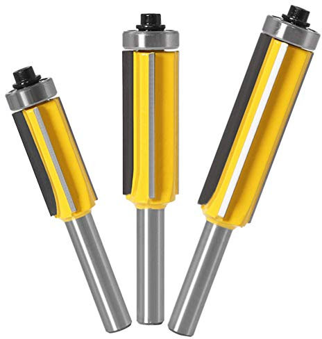 WSOOX 8mm gambo 3 pezzi Fresa Set con Cuscinetto per lavorazione del legno