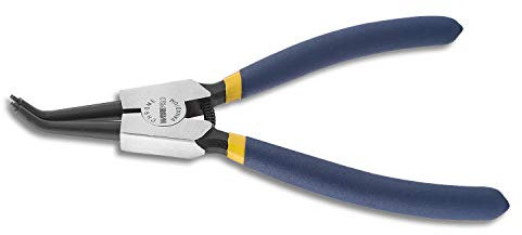 WISEPRO Circlip Pliers External Heavy Duty Snap Ring Pliers with Bent Jaw for Ring Removing and Retaining 7 Inch