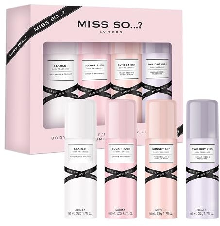 Miss So...? Mini Galore Womens Perfume Mist Gift Set 4x50ml