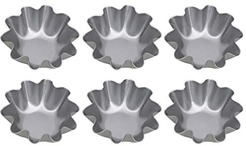 SOLUSTRE 6pcs Mold Egg Tart Pan Mini Tart Tins Tart Mould Dessert Pan Tartlet Baking Tin Round Tart Stainless Steel Tart Fruit Tart Baking Cups Tartlets Container Aluminum Alloy Small H202
