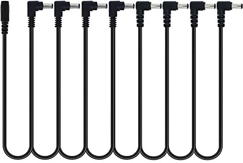pigtone Cavo splitter a pedale per effetti chitarra, 1 a 8 vie, cavo adattatore di alimentazione, cavo di alimentazione, nero