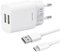 Leyf Chargeur USB 2 Ports 12 W et câble de Charge USB A vers Type-c (1 m), Alimentation, Chargeur de Voyage, Adaptateur Secteur, Compatible avec Tous Les appareils avec Port Micro USB