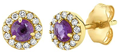 Boucle d Oreille Argenté 925 Femme, Boucle d Oreille Femme Pas Cher Boucles d'oreilles Femme Piercing avec Zirconium Violet