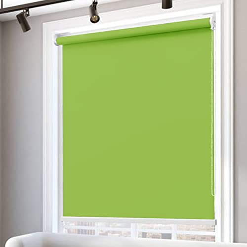 RYNS Seitenzugrollo Verdunklungsrollo 145x320cm Doppelrollo verdunkelnd Wandmontage Hitzeschutz Jalousien Doppelrollo Fensterrollo für Fenster und Tür Fensterrollo, Grün